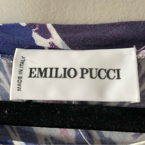 [4] Emilio Pucci Womens Purple & Blue Funky Pattern Long Sleeve 100% Viscose Top - Picture 8 of 11